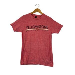 Yellowstone State Park Tshirt Womens Size S Red Pink Heather Soft Cotton Blend